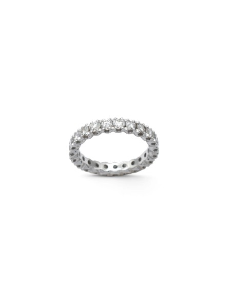 Anello Eternity "Vera a Giro" in Oro Bianco 18kt con Diamanti 1,68 ct