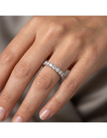 Anello Eternity "Vera a Giro" in Oro Bianco 18kt con Diamanti 1,68 ct