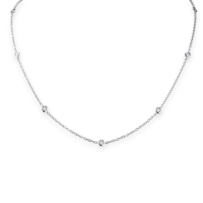 Collana "Light Rhythms" in Oro Bianco 18kt con Diamanti 0,09 ct