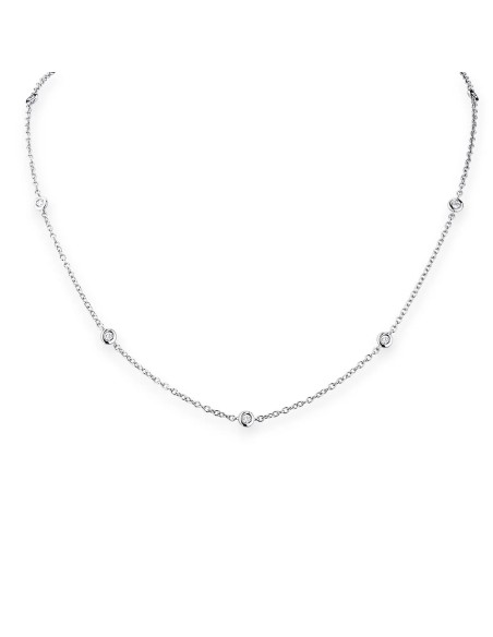 Collana "Light Rhythms" in Oro Bianco 18kt con Diamanti 0,09 ct