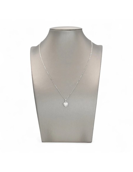 "Sweet Light" Heart Pendant Necklace in 18kt White Gold and 0.04ct Diamonds