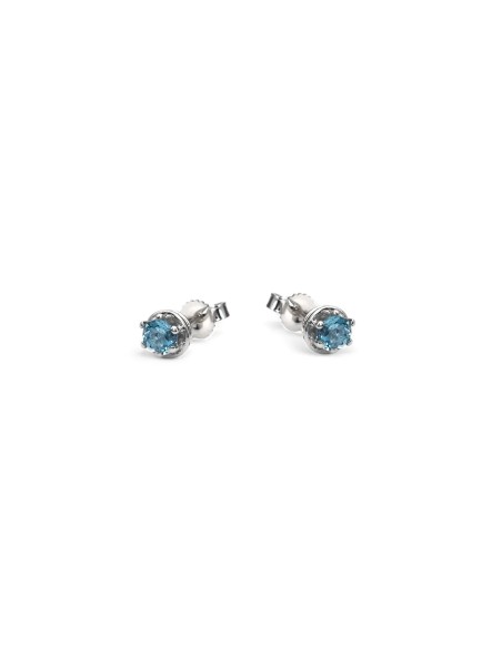 18kt White Gold Earrings with 0.22ct Aquamarine | Stella Maris