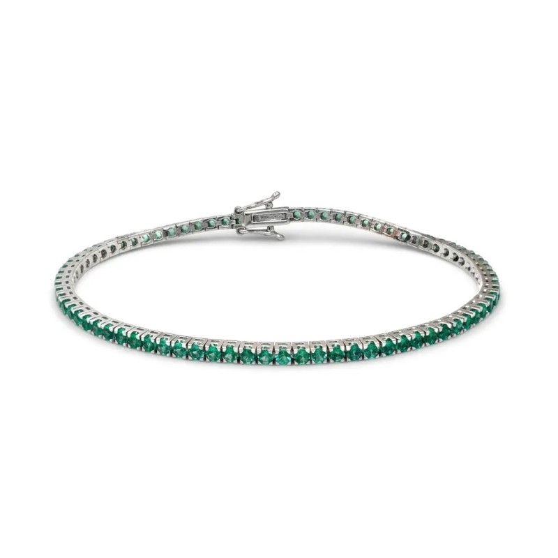 "Emerald Rhythms" Bracelet in 18kt White Gold with 1.20 ct Emeralds
