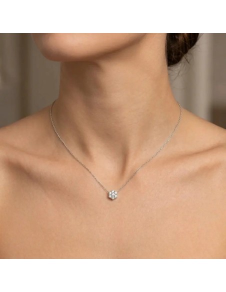 White gold chain with magic model center ct.0.35