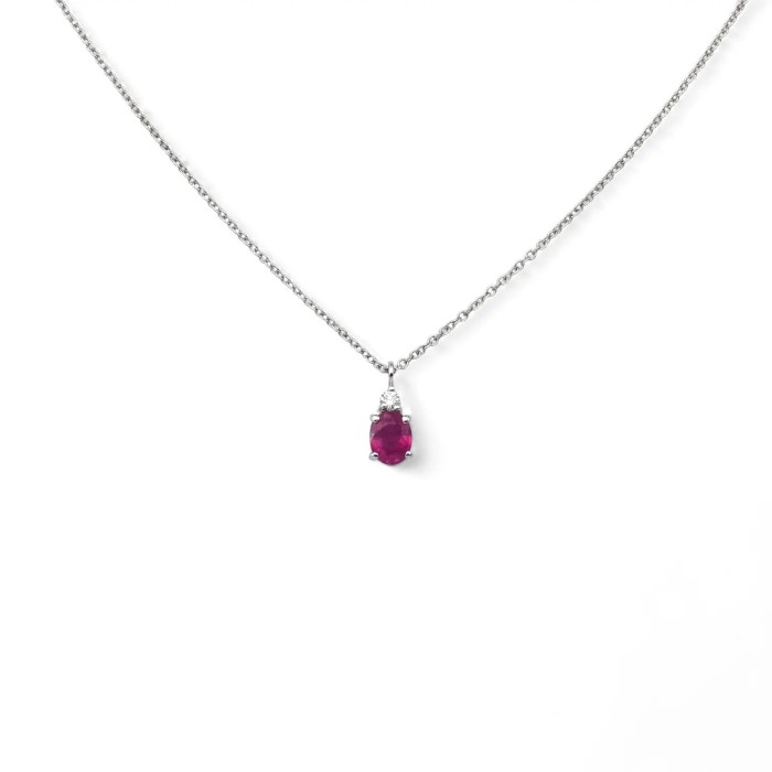 Ruby and Diamond Pendant Necklace