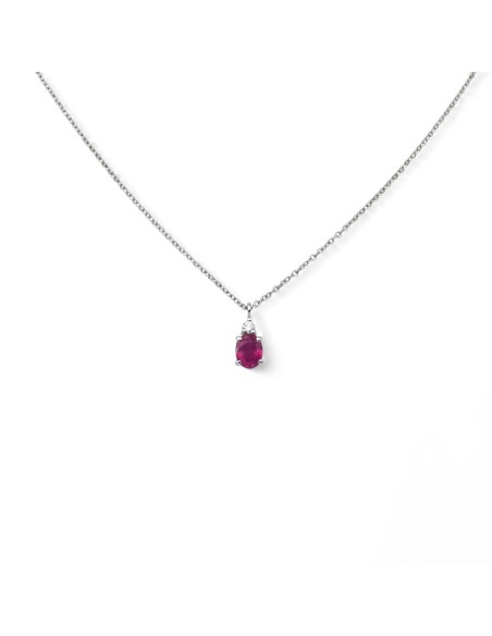 Collana con Pendente rubino e diamanti