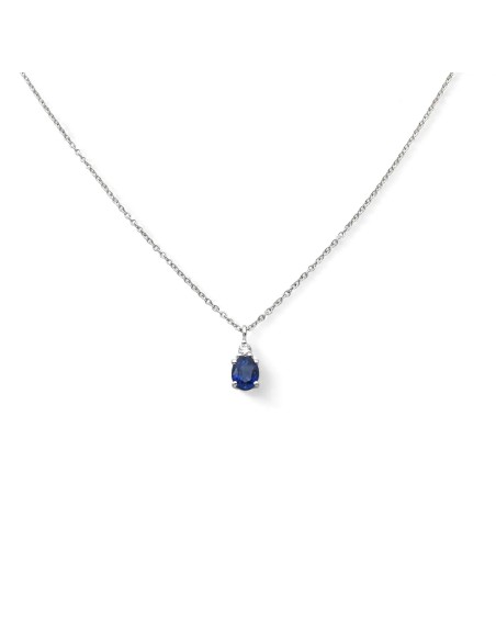 Collana con Pendente Zaffiro e diamanti