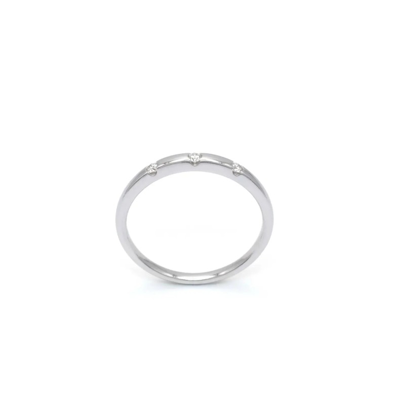 Minimalistischer „Stardust“-Ring aus 18-karätigem Weißgold mit Diamanten