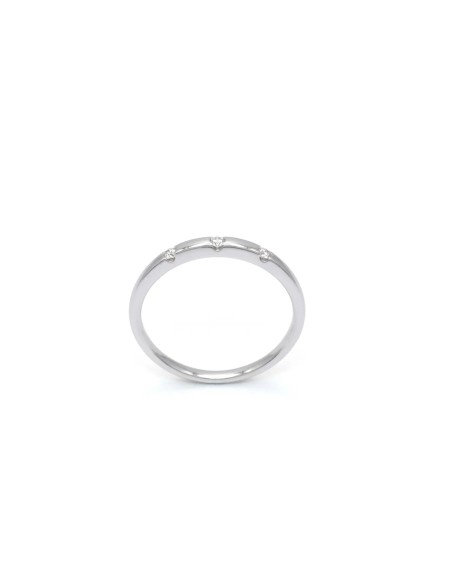 Minimal "Stardust" Ring in 18kt White Gold with Diamonds