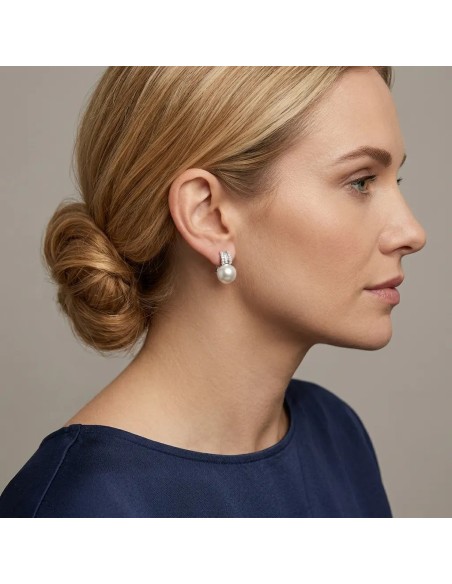 Pendientes "Australian Majesty" en oro blanco de 18 quilates con perlas y diamantes de 0,64 ct.