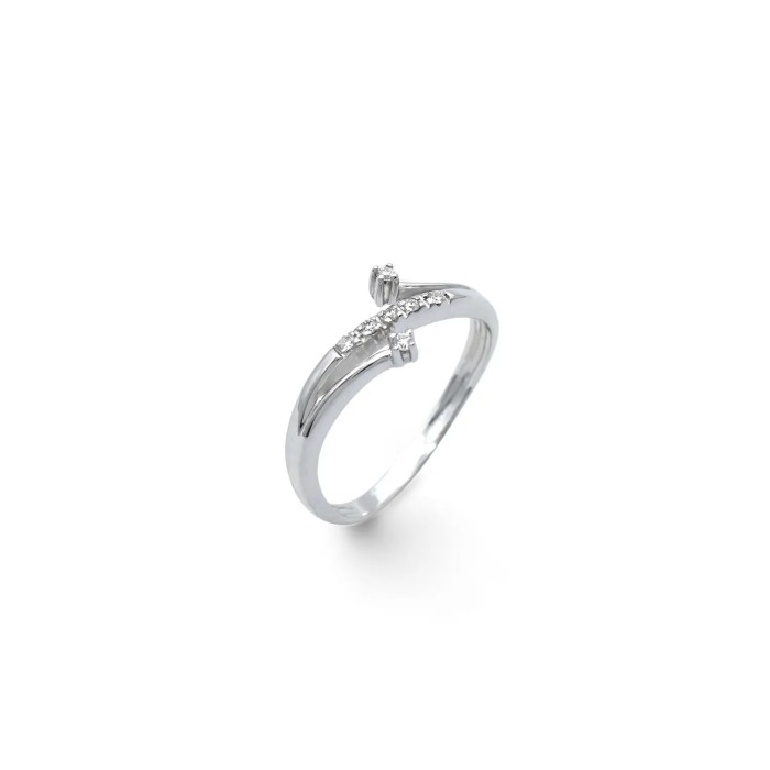 Ring im „Duo Flow“-Design aus 18-karätigem Weißgold mit 0,07 ct Diamanten 2