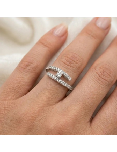 Ring im „Parallel Light“-Design aus 18-karätigem Weißgold mit 0,40 ct Diamanten