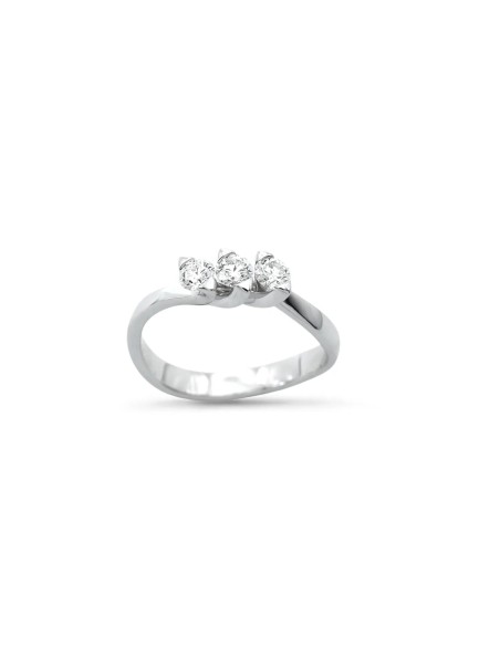 "Swirl of Love" Trilogy Ring in 18kt White Gold with 0.40 ct Diamonds