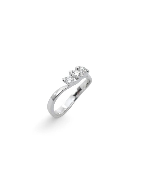 "Swirl of Love" Trilogy Ring in 18kt White Gold with 0.40 ct Diamonds