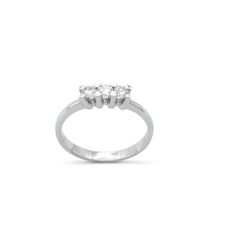 "Everlasting" Trilogy Ring in 18kt White Gold with 0.21 ct Diamonds