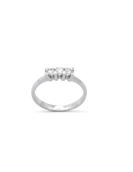 Anello Trilogy "Everlasting" in Oro Bianco 18kt con Diamanti 0,21 ct