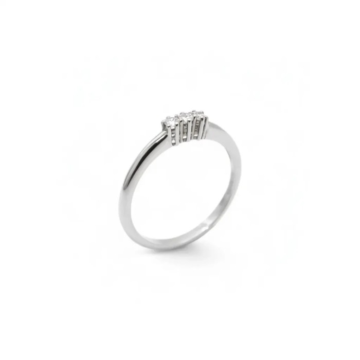 0.09 ct white gold trilogy ring
