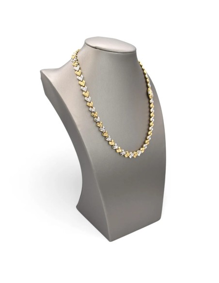 Collar "Prisma Bicolor" en oro amarillo y blanco de 18 quilates con diamante de 0,01 ct.