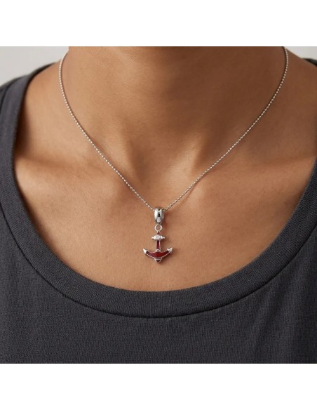 Unisex-Choker aus 18-karätigem Weißgold mit roter Emaille und Diamanten