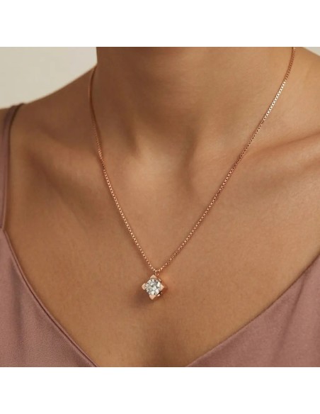 Girocollo Punto Luce "Rose Radiance" in Oro Rosa 18kt con Diamante 0,63 ct