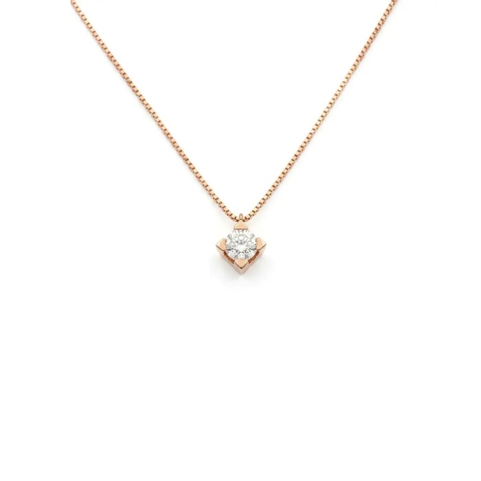 Point Light Halskette aus 18-karätigem Roségold mit 0,63 ct Diamant | Stella Maris