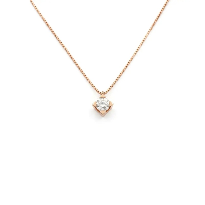 Collar Point Light de oro rosa de 18 quilates con diamante de 0,63 ct | Stella Maris