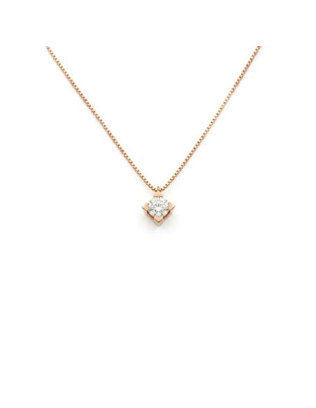 Collar Point Light de oro rosa de 18 quilates con diamante de 0,63 ct | Stella Maris