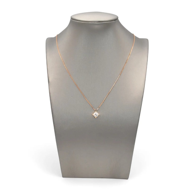 "Rose Radiance" Pendant Necklace in 18kt Rose Gold with 0.63 ct Diamond