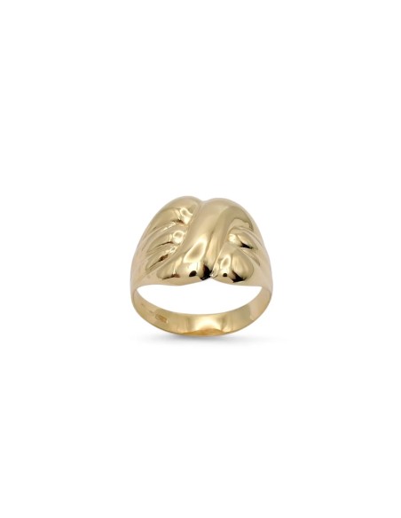 18kt Yellow Gold "Ribbon Wave" Domed Band Ring