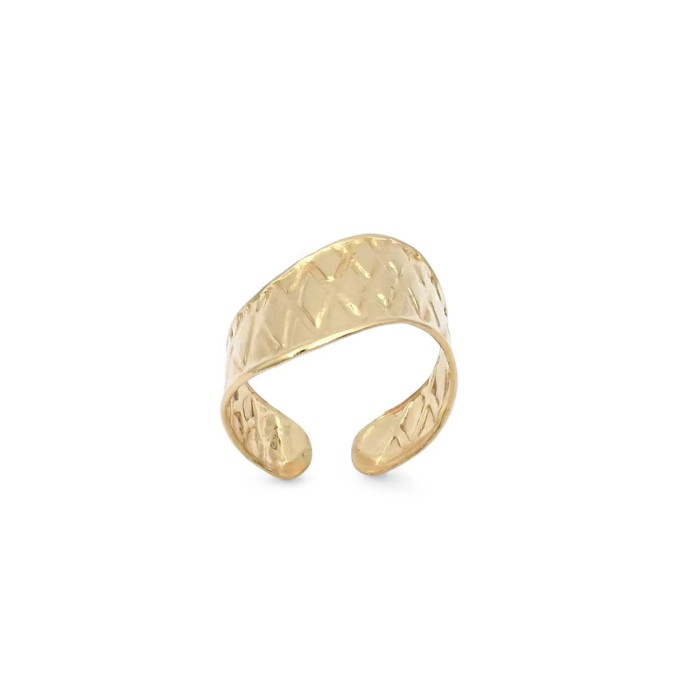 Offener Ring aus 18-karätigem Gelbgold mit „Diamanttextur“.