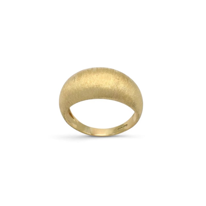 Anello "Silk Dome" in Oro Giallo 18kt - Finitura Satinata