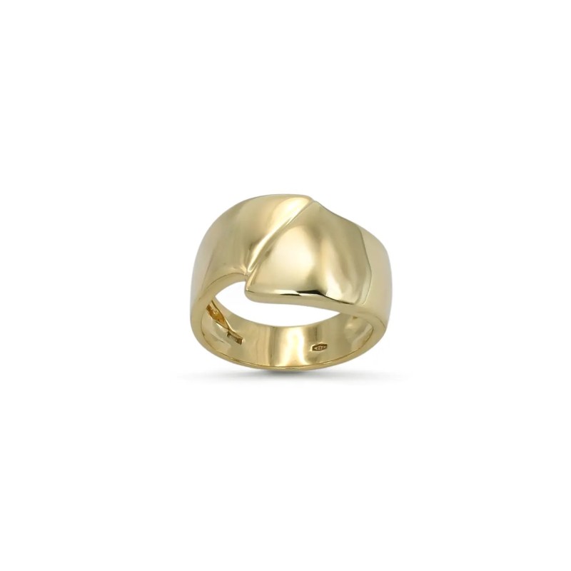 Anello "Minimal Wrap" in Oro Giallo 18kt - Finitura Lucida a Specchio
