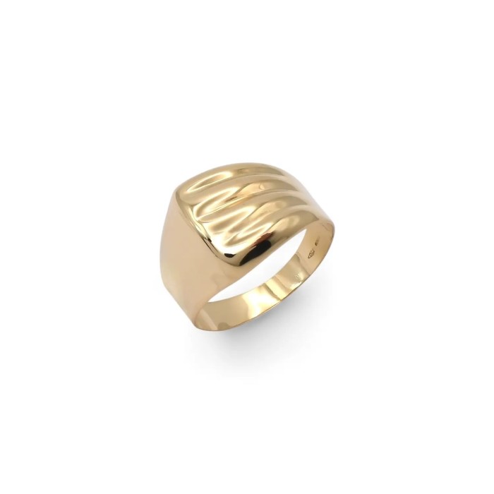 "Ribbed Elegance" Band Ring in 18kt Yellow Gold