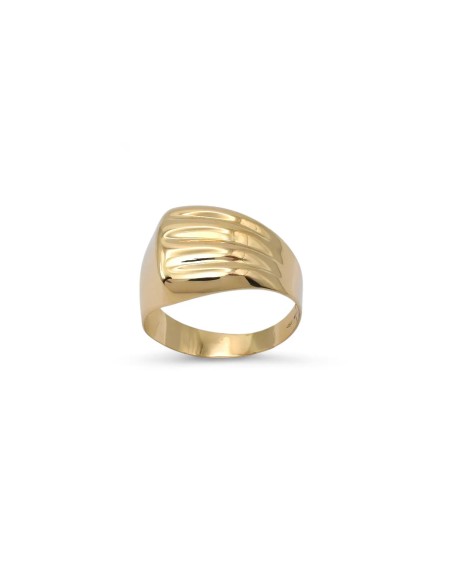 "Ribbed Elegance" Band Ring in 18kt Yellow Gold