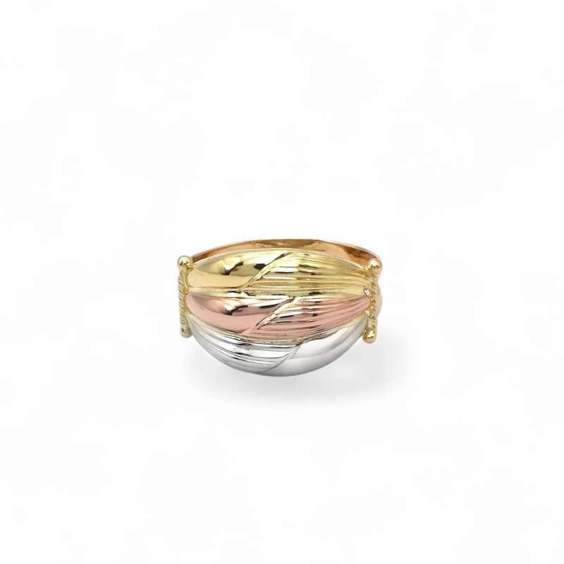 Anillo "Trinity Harmony" en oro tricolor de 18 quilates