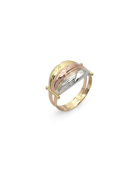 "Trinity Harmony" Ring in 18kt Tricolor Gold