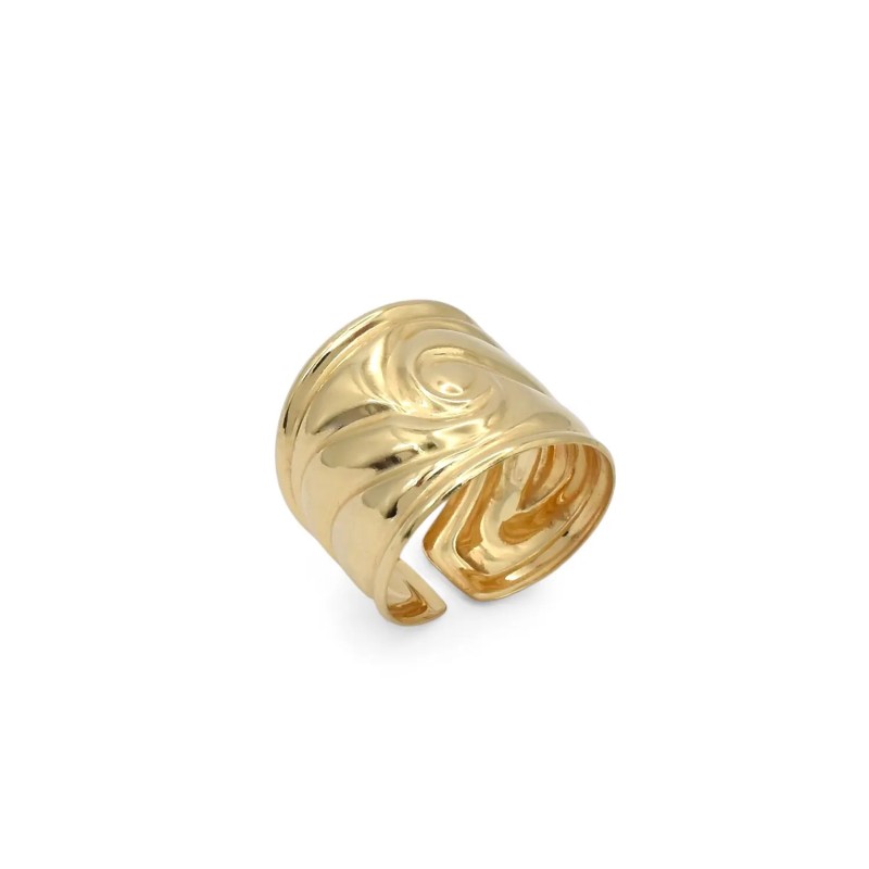 Anello Fascia Aperta "Gold Wave" in Oro Giallo 18kt