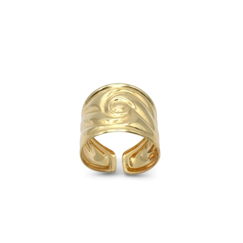 Anillo de banda abierta "Gold Wave" en oro amarillo de 18 quilates.