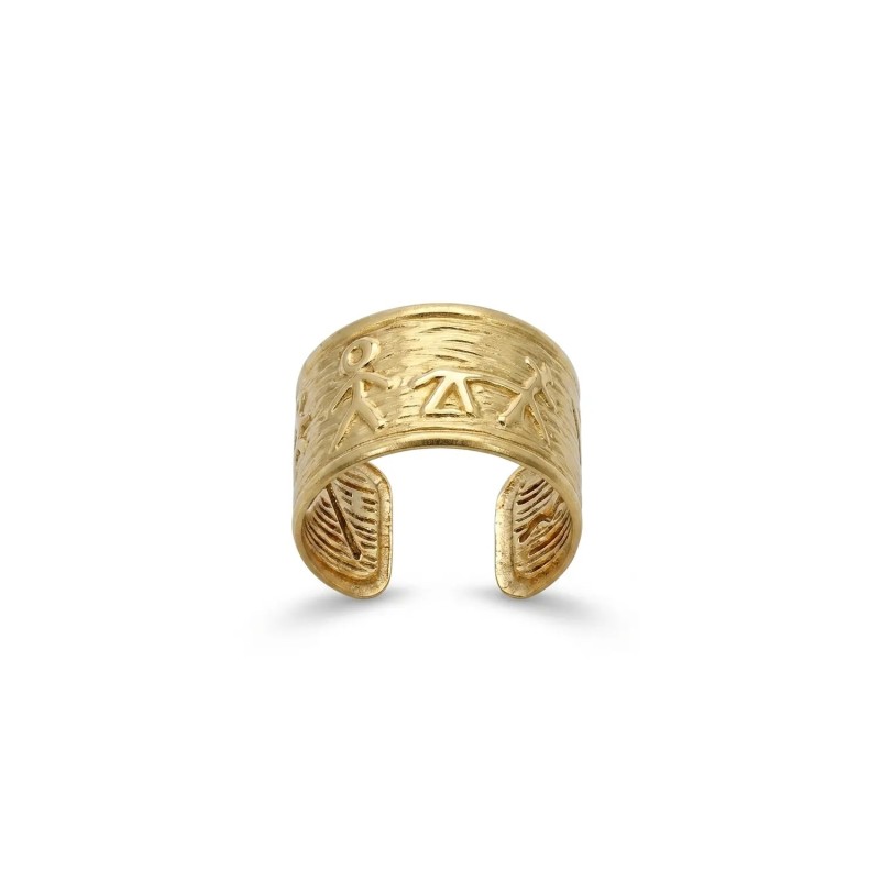 Anillo abierto de oro amarillo de 18 quilates - Diseño Naïf