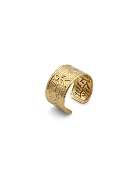 Anello Fascia Aperta in Oro Giallo 18kt - Design Naïf