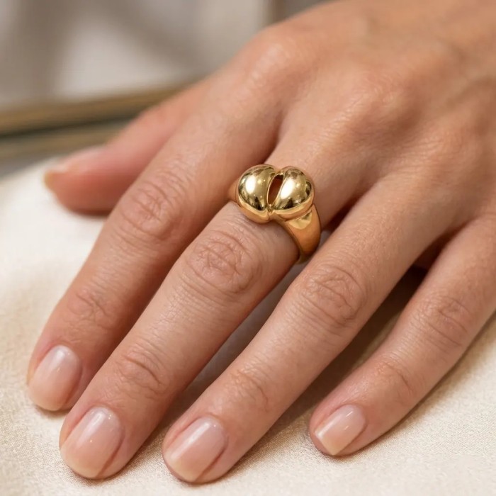 Anello Fascia "Tubogas Style" in Oro Giallo 18kt 2
