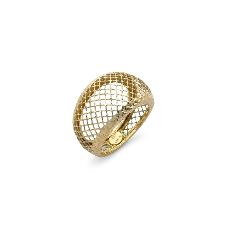 Anello Fascia "Golden Mesh" in Oro Giallo 18kt