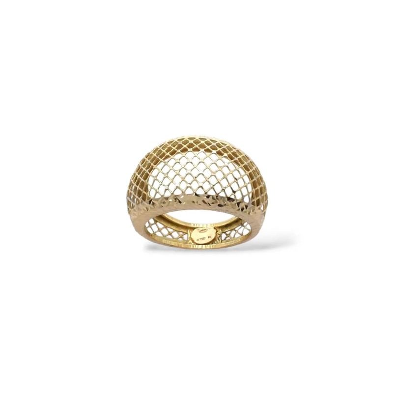 Anello Fascia "Golden Mesh" in Oro Giallo 18kt