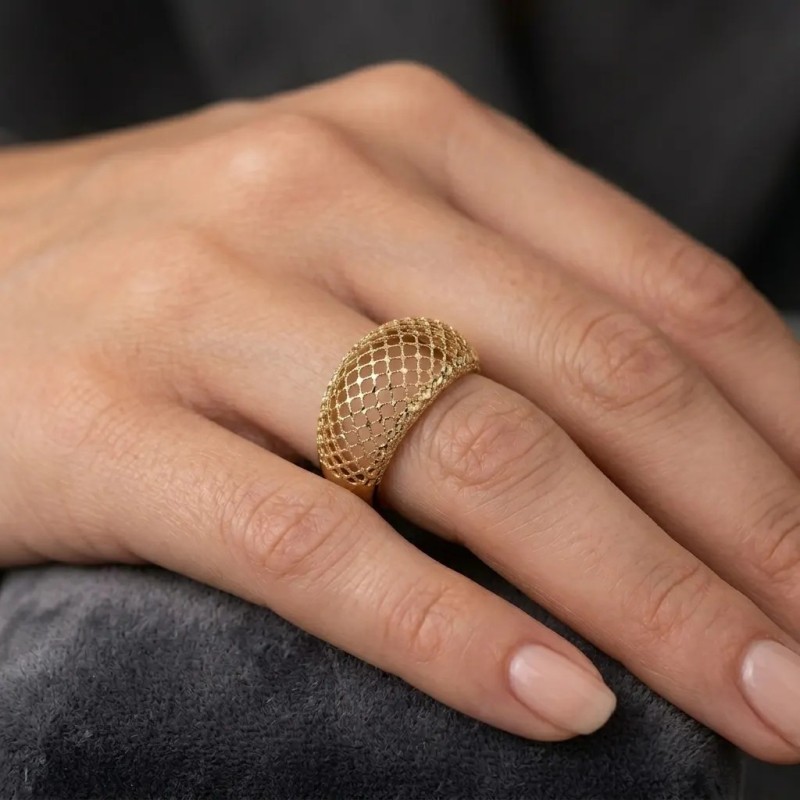 "Golden Mesh" Band Ring in 18kt Yellow Gold
