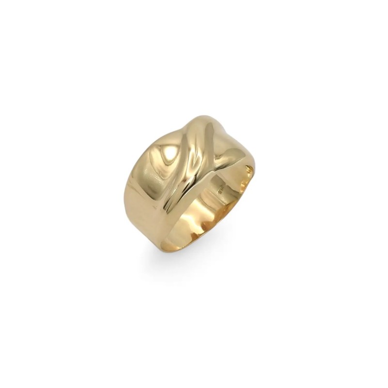 Anello Fascia "Infinito Sinuoso" in Oro Giallo 18kt