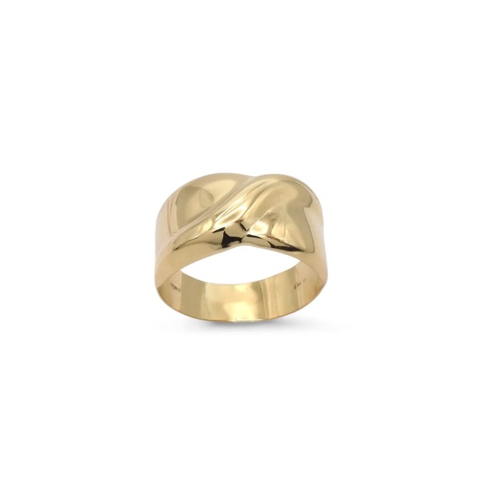 Anello Fascia "Infinito Sinuoso" in Oro Giallo 18kt