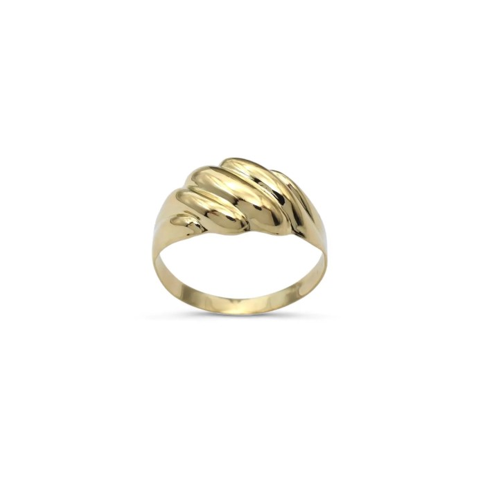 Anello a Fascia "Ripple Silhouette" in Oro Giallo 18kt