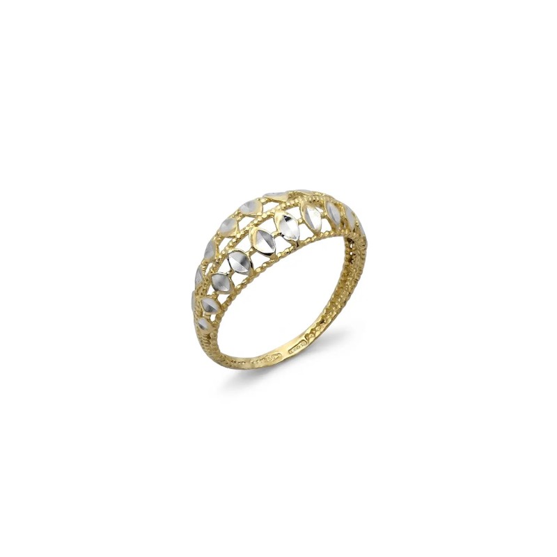 Anillo "Guirnalda de Luz" en oro bicolor de 18 quilates