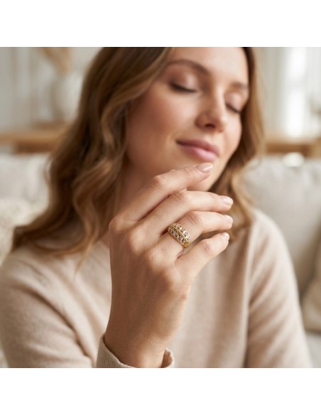 Anillo "Guirnalda de Luz" en oro bicolor de 18 quilates