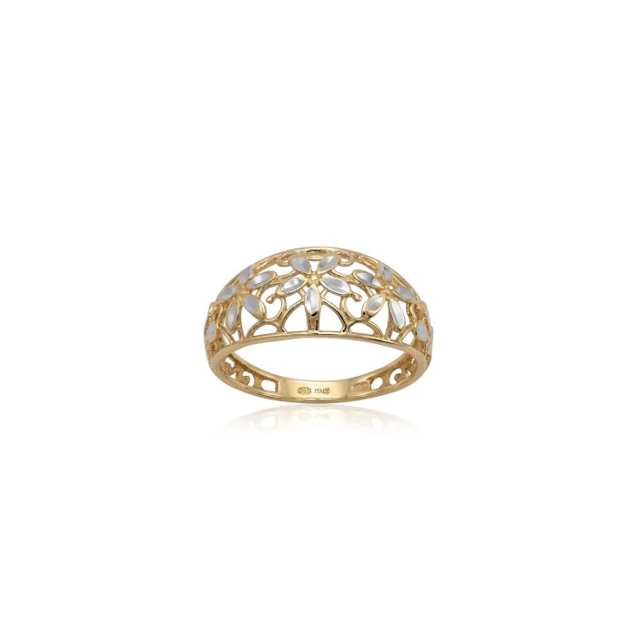 Anello Fascia "Primavera" in Oro Bicolor 18kt